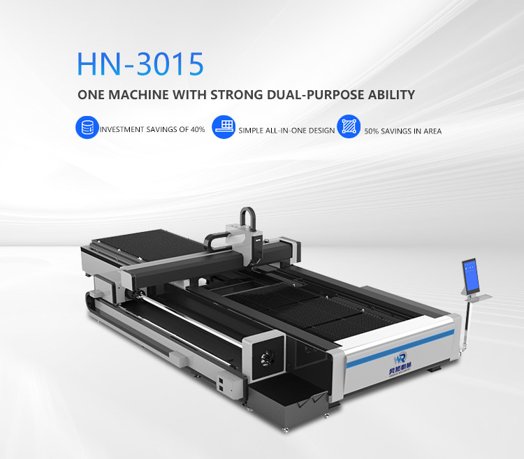 1530 3015 Fiber Laser Cutting Machine With Rotary Device For Metal Tube And Plate
